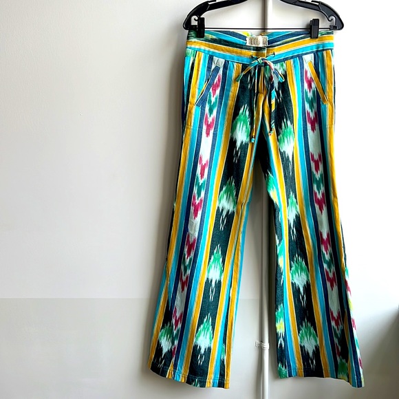 Georgie Ikat low rider flare leg pant size 0 - Picture 3 of 7